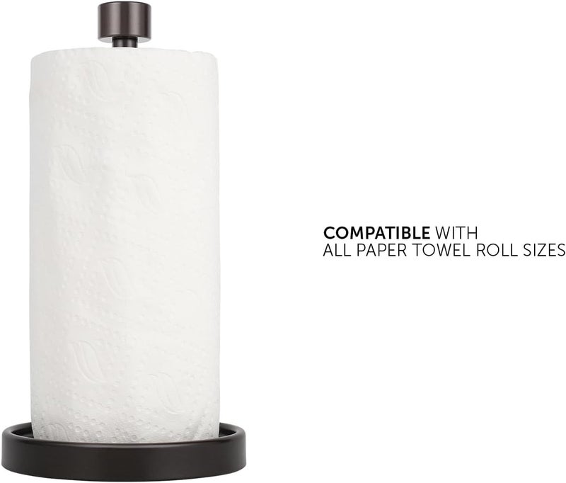 Ivilon Countertop Paper Towel Holder - Modern End Cap Minimalist Design - Color Oil Rubbed Bronze - Image 2